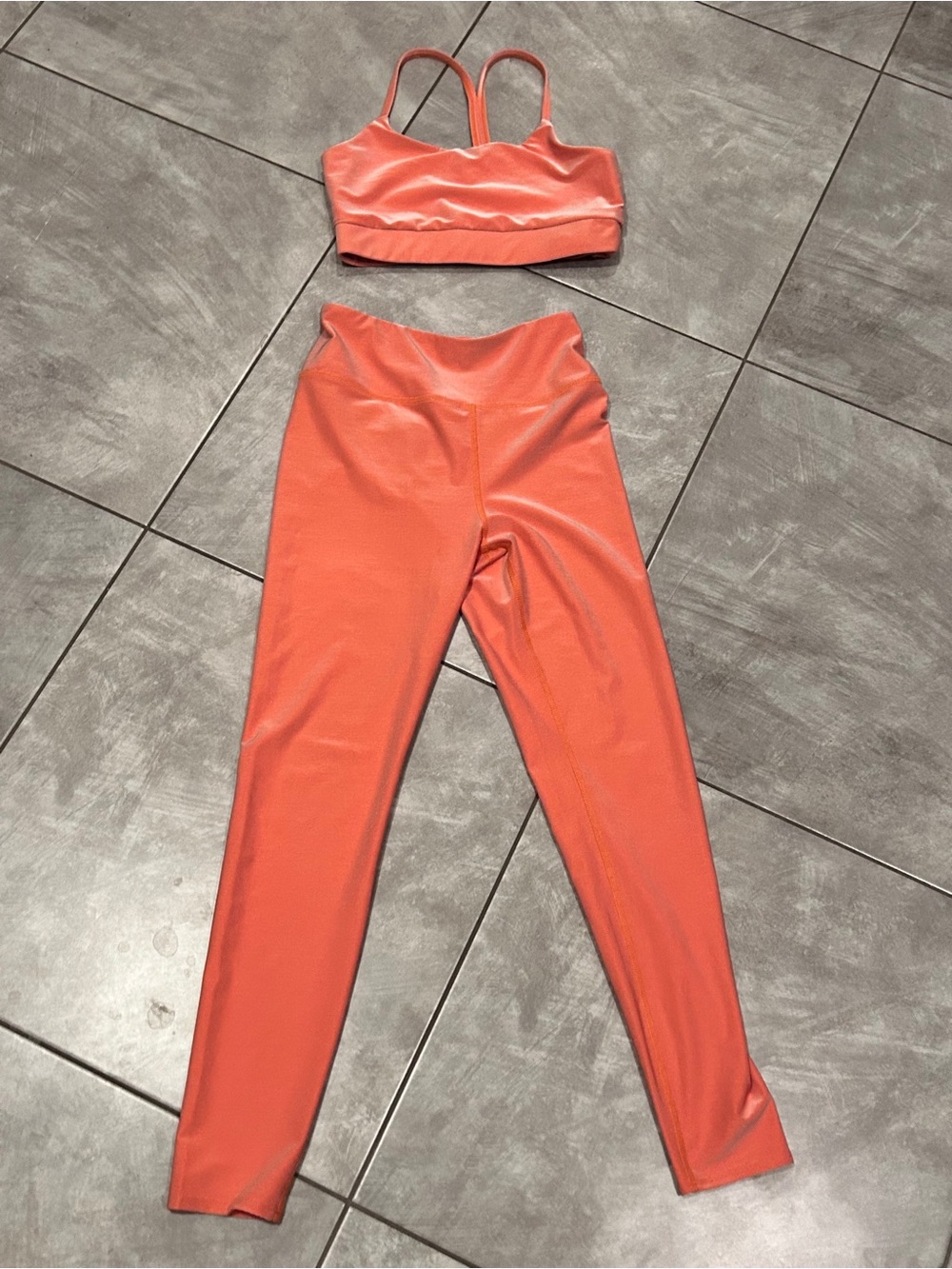 Twenty Coral High-Waist Leggings with Matching Sports Bra
